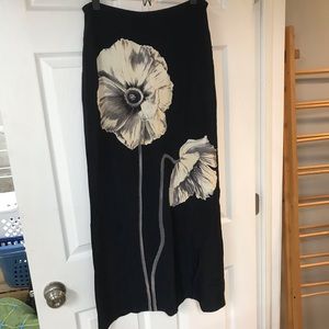 Vintage Express graphic floral skirt - poppies